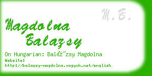 magdolna balazsy business card